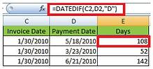 Excel Tips - DATEIF Function