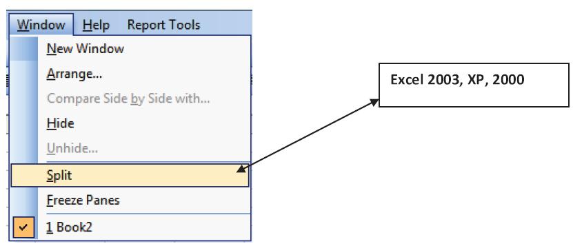 Excel Tips - Splitting Windows