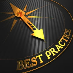 Best Practice - Business Background. Golden Compass Needle on a Black Field Pointing to the Word Best Practice. erp implementation