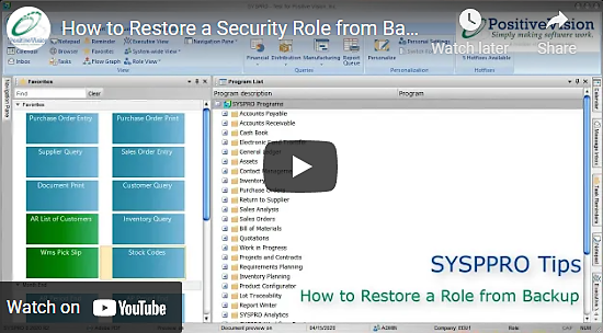 Security Role from Backup